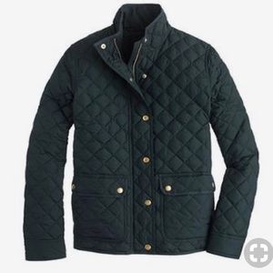 Dark Green JCrew Quilted Jacket Women’s